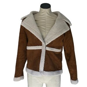 Western Suede and Sherpa 1/2 Zip Jacket